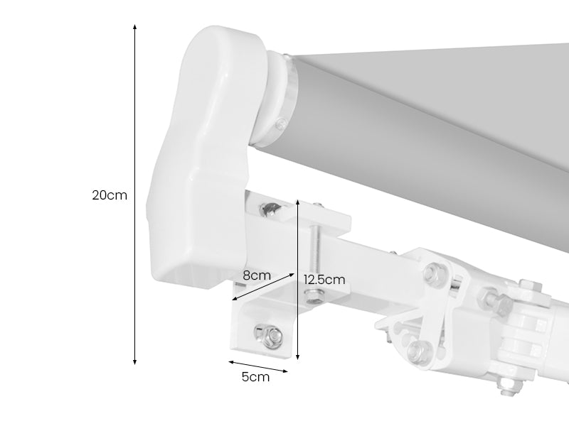 Manual Retractable Awning 3mx2.5m - Sunshade Shelter For Patio, Deck Color: Light Grey