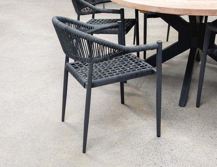 Magpie Aluminium And Rattan Dining chair Color: Grey