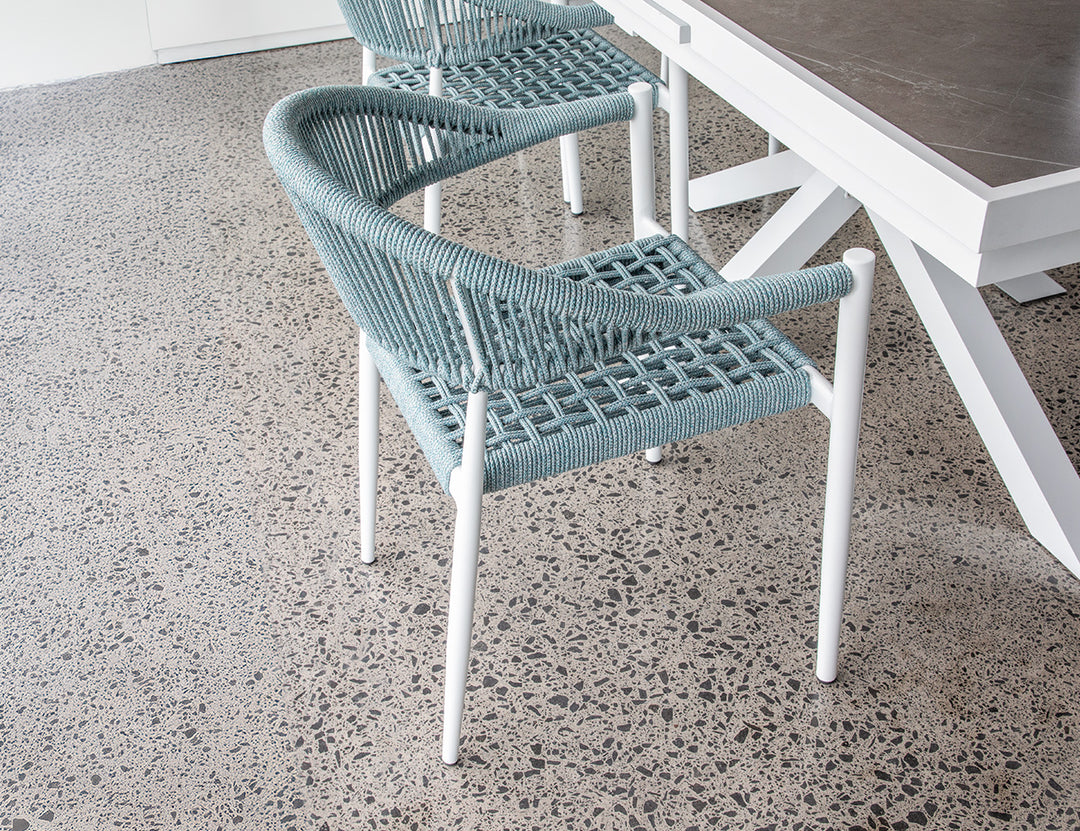 Magpie Aluminium And Rattan Dining chair Color: White