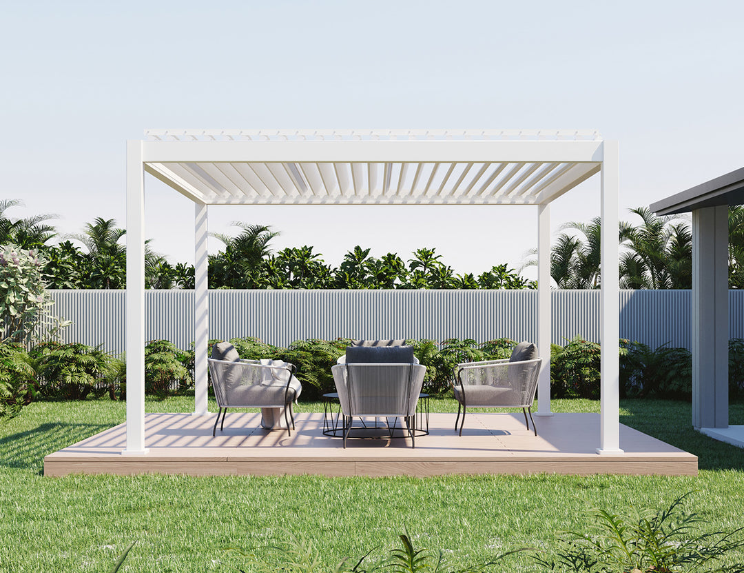 Caribbean Motorised Freestanding  Louvre Roof Aluminium Pergola