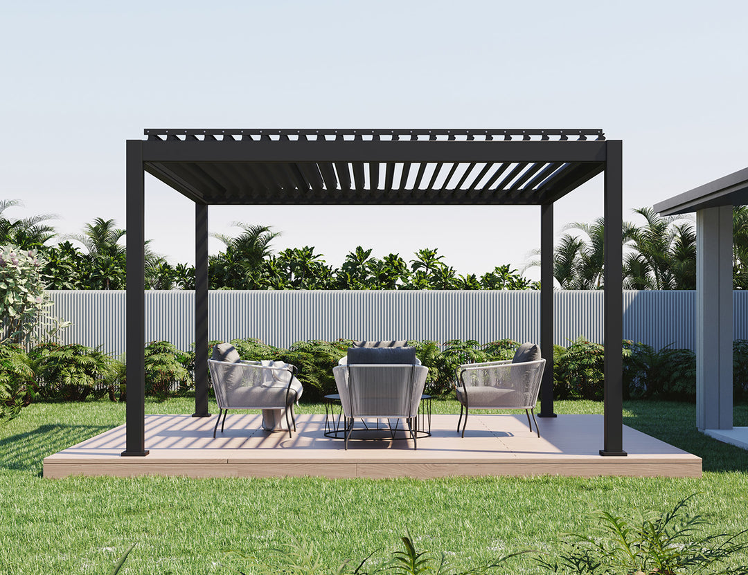 Caribbean Motorised Freestanding  Louvre Roof Aluminium Pergola