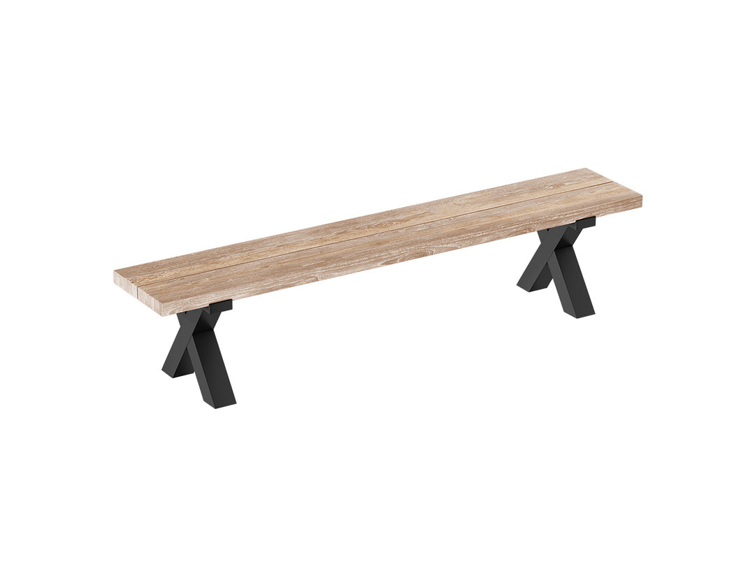 Fortico Teak X-leg Bench Seat 220cm