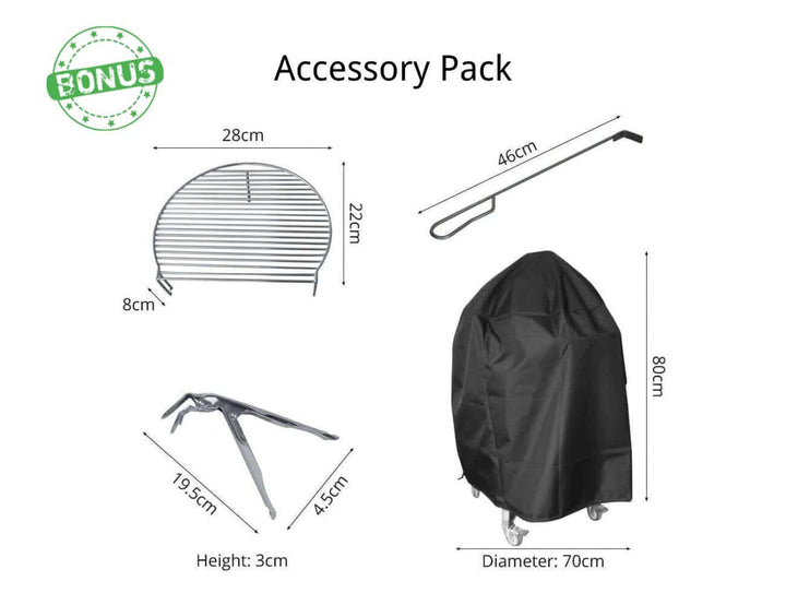 18" Kamado Ceramic Charcoal Grill With Bonus Accessory Pack Color: Blue