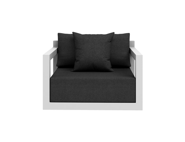 Ibis 2.0 Outdoor ArmChair Color: White Frame/ Grey Fabric