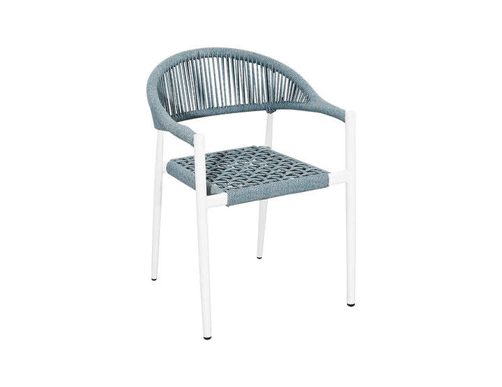 Magpie Aluminium And Rattan Dining chair Color: White