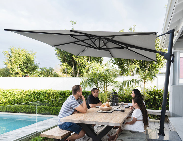 Alabaster 3m Square Cantilever Umbrella colour: Light Grey