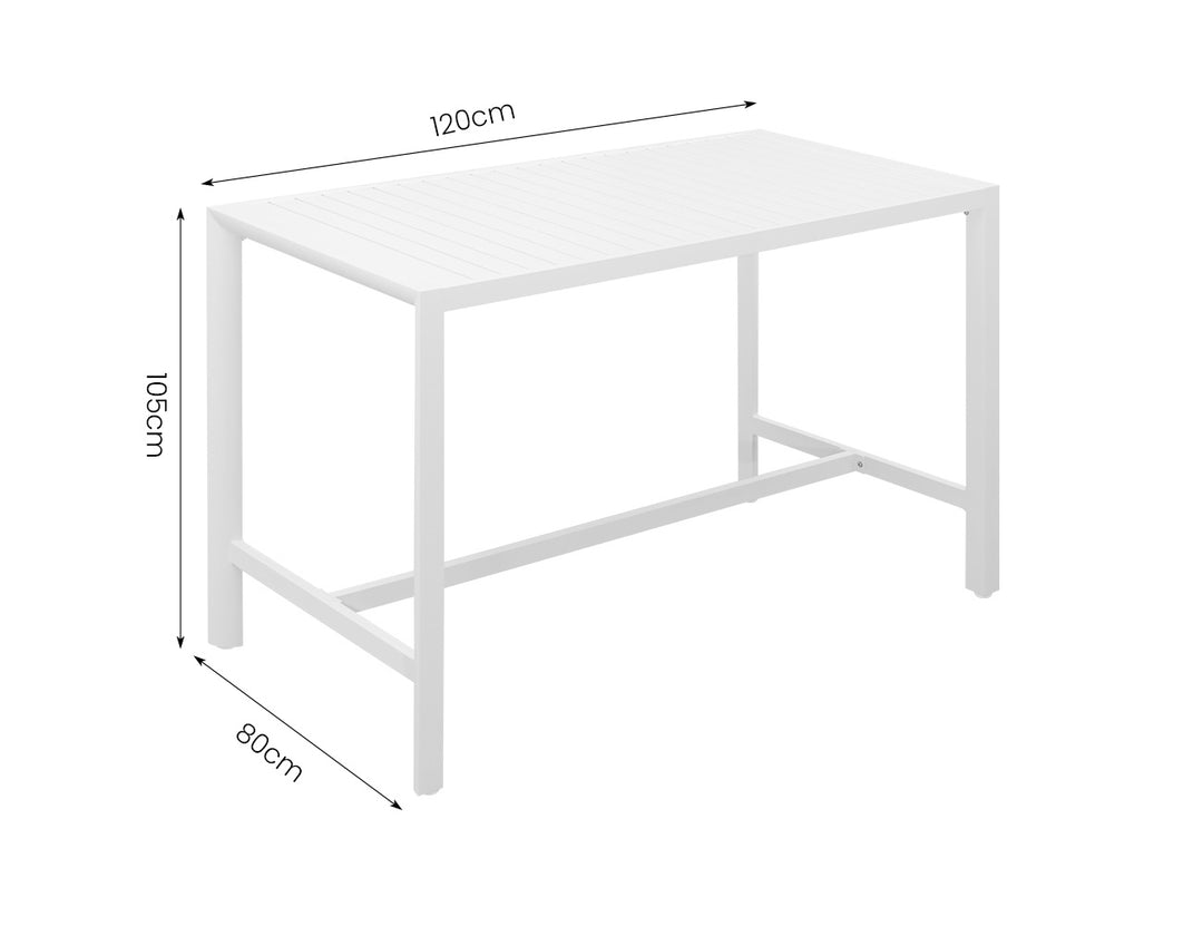 Stratus Outdoor Aluminium Bar Leaner Table Colour: Matte White size: 160cm
