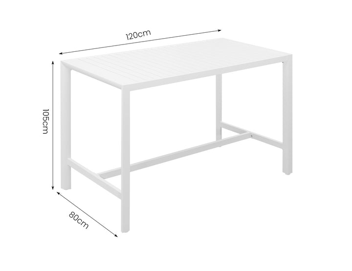 Stratus Outdoor Aluminium Bar Leaner Table Colour: Matte White size: 160cm