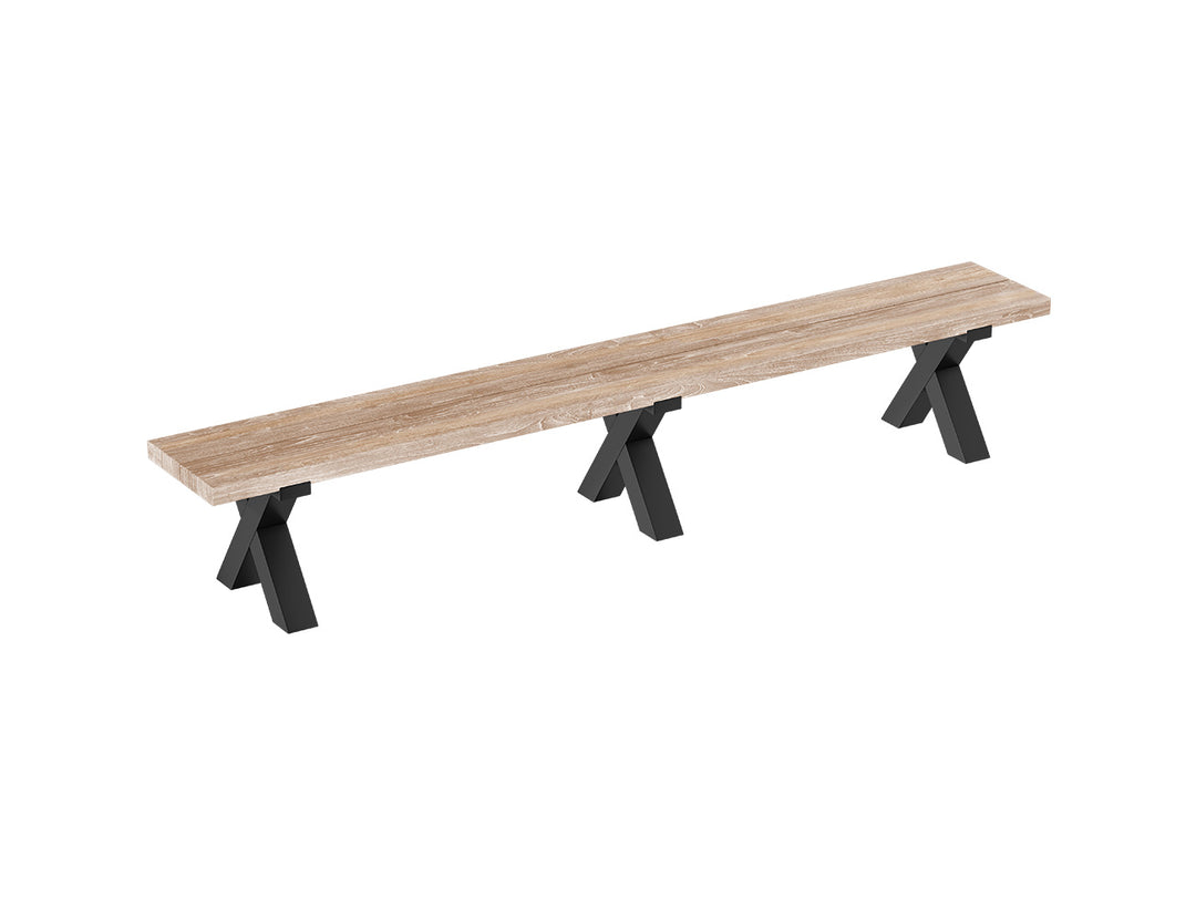Fortico Teak X-leg Bench Seat 280cm