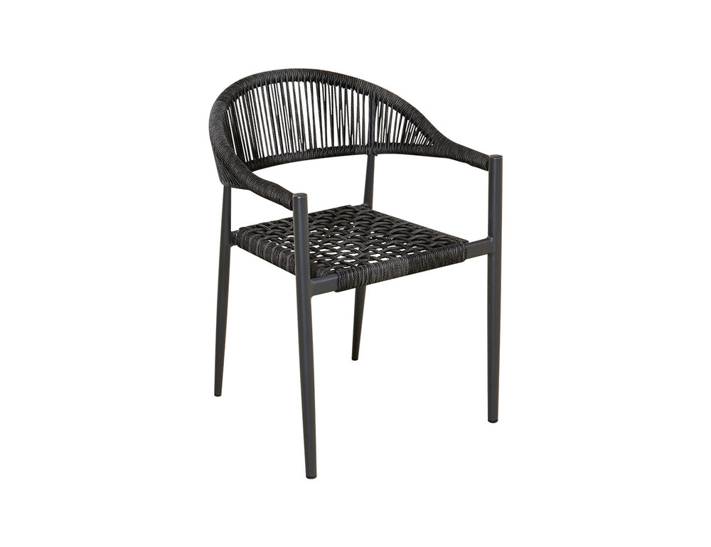 Magpie Aluminium And Rattan Dining chair Color: Grey