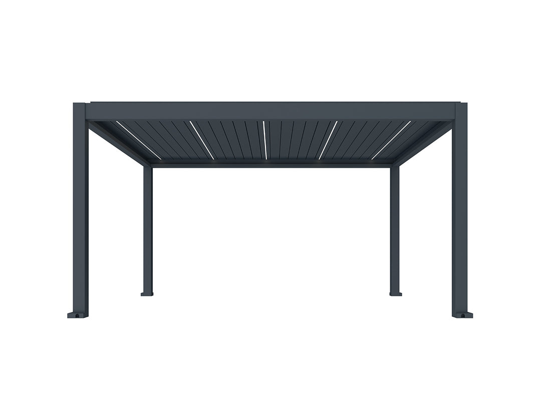 Tasman Motorised Freestanding Louvre Roof Aluminium Pergola Size: 5 x 3m Colour: Charcoal
