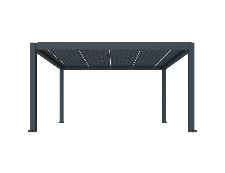 Tasman Motorised Freestanding Louvre Roof Aluminium Pergola Size: 5 x 3m Colour: Charcoal