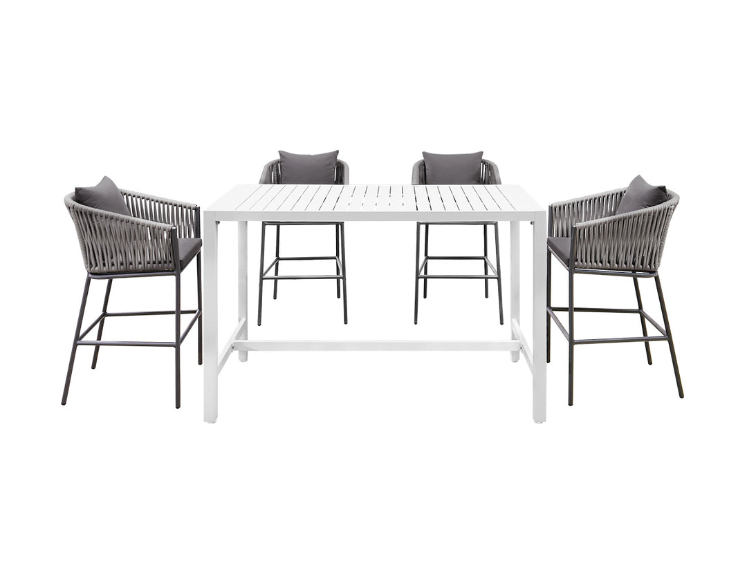Stratus Outdoor Aluminium Bar Leaner Table Colour: Matte White size: 160cm