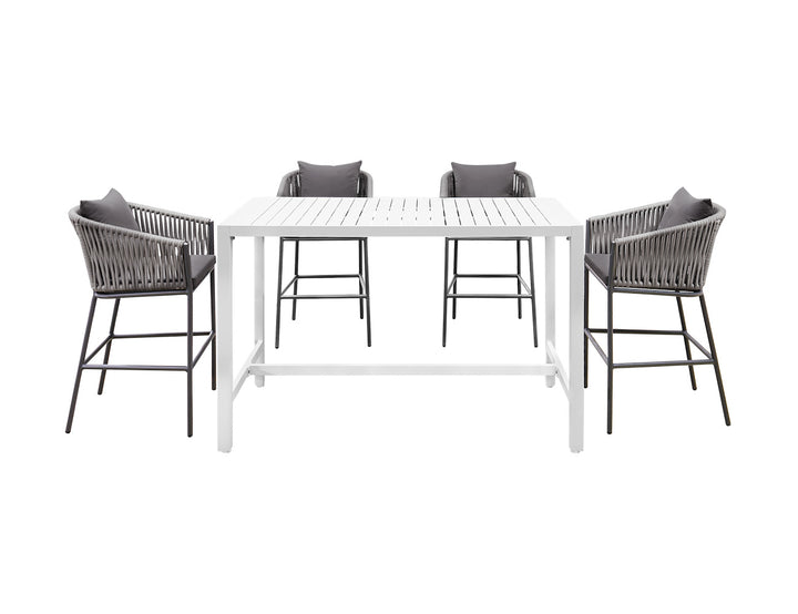Stratus Outdoor Aluminium Bar Leaner Table Colour: Matte White size: 160cm