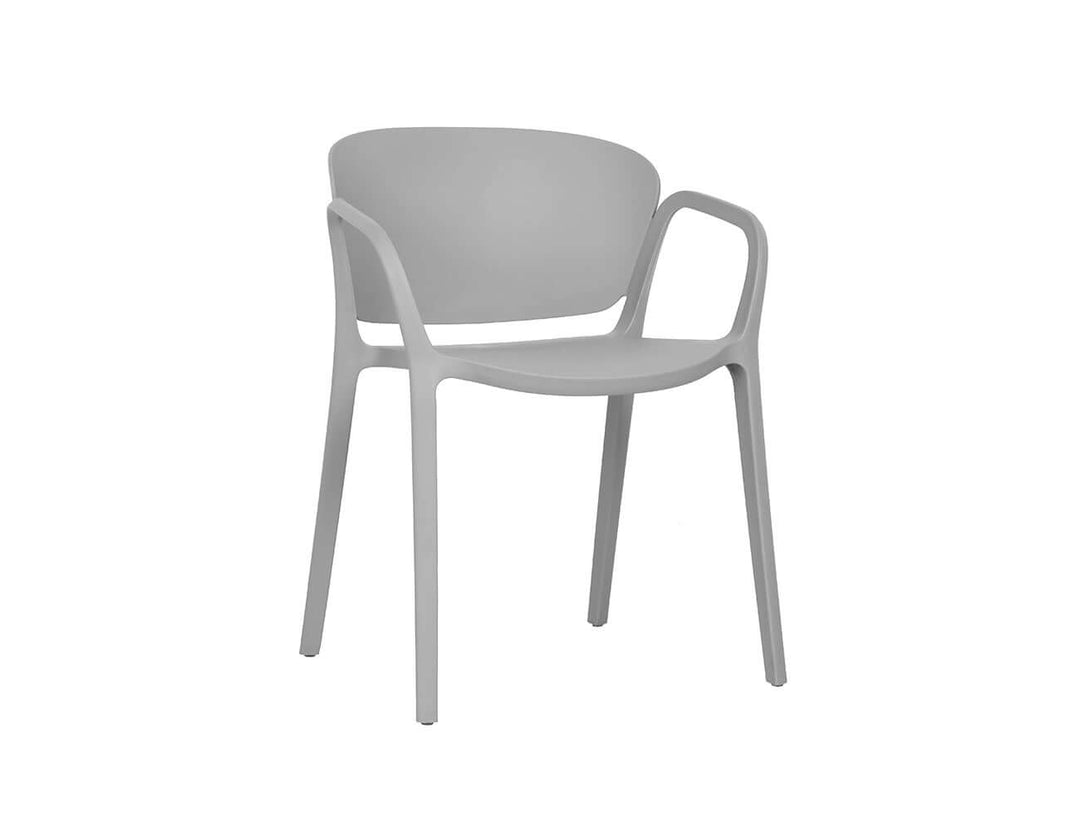 Andi Outdoor Patio Dining Armchair Color: Light Grey