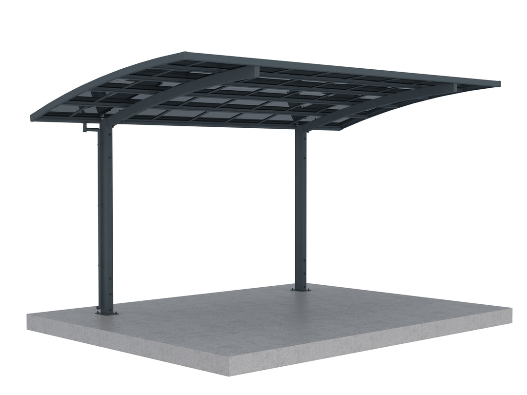 Single Carport-550x 280 x 316cm Frame Colour: Grey Panel Colour: Dark Grey