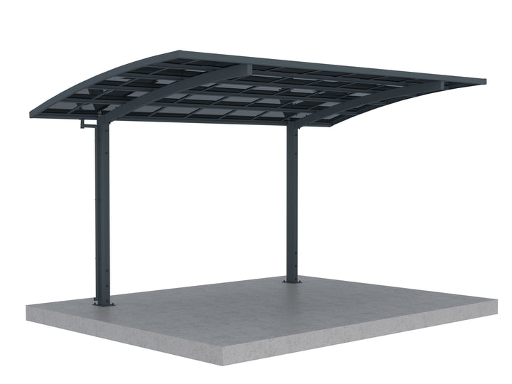 Single Carport-550x 280 x 316cm Frame Colour: Grey Panel Colour: Dark Grey