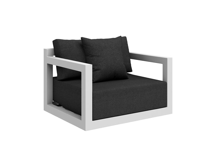 Ibis 2.0 Outdoor ArmChair Color: White Frame/ Grey Fabric