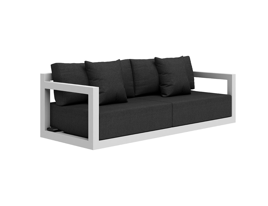 Ibis 2.0 Outdoor 3 Seater Sofa Color: White Frame/ Grey Fabric