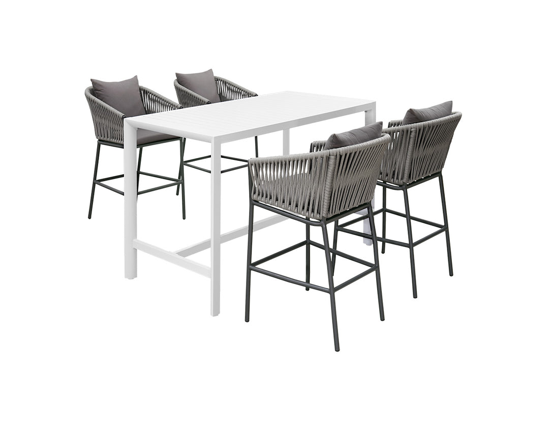 Stratus Outdoor Aluminium Bar Leaner Table Colour: Matte White size: 160cm