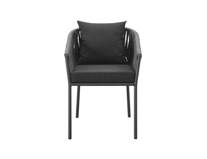 Kereru Aluminium and Rope Outdoor Dining Chair Colour: Grey