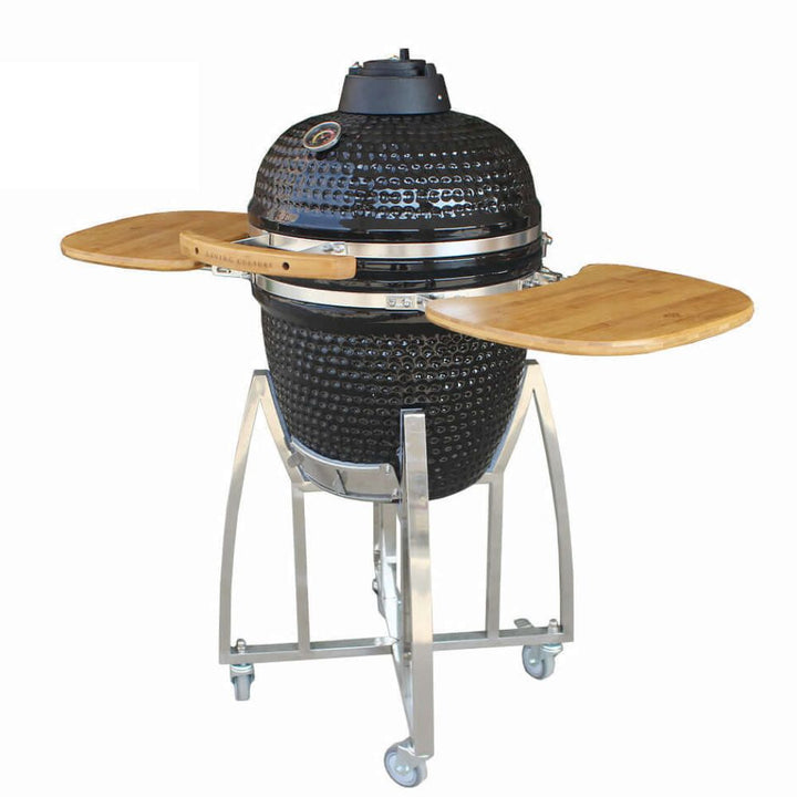 18" Kamado Ceramic Charcoal Grill With Bonus Accessory Pack Color: Black