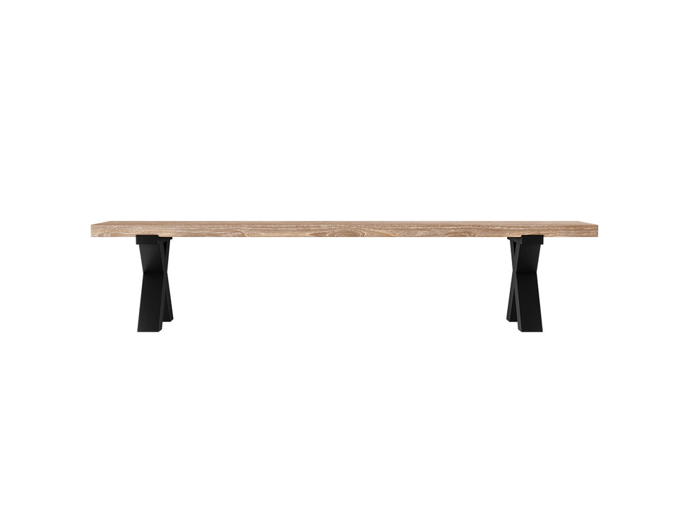 Fortico Teak X-leg Bench Seat 220cm