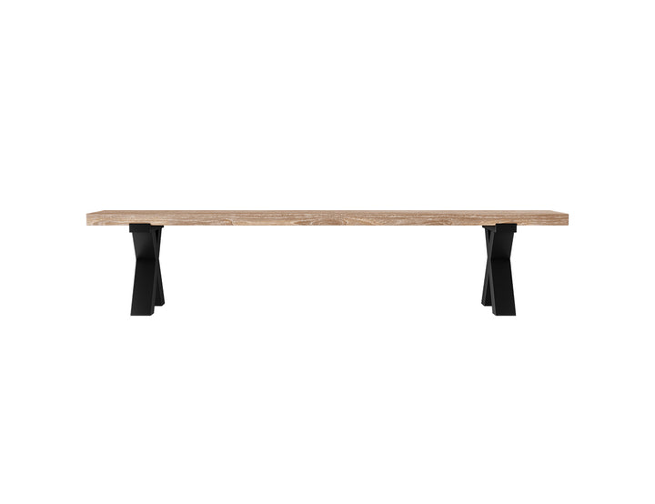 Fortico Teak X-leg Bench Seat 220cm