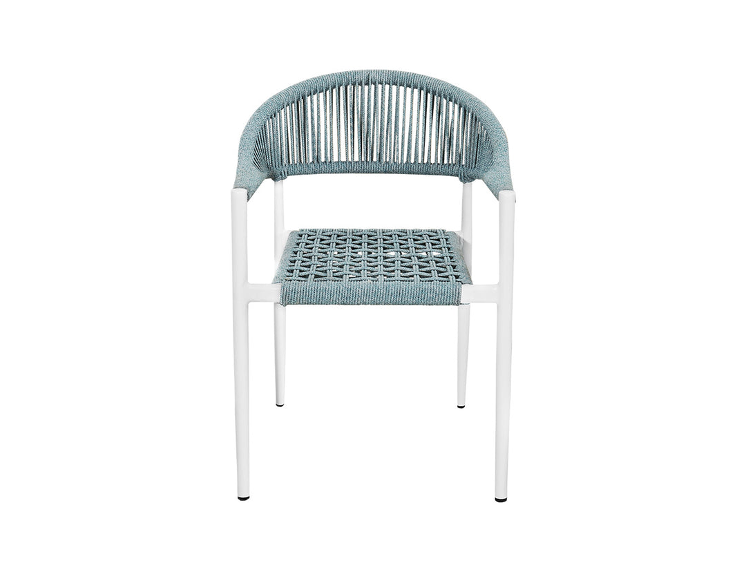 Magpie Aluminium And Rattan Dining chair Color: White
