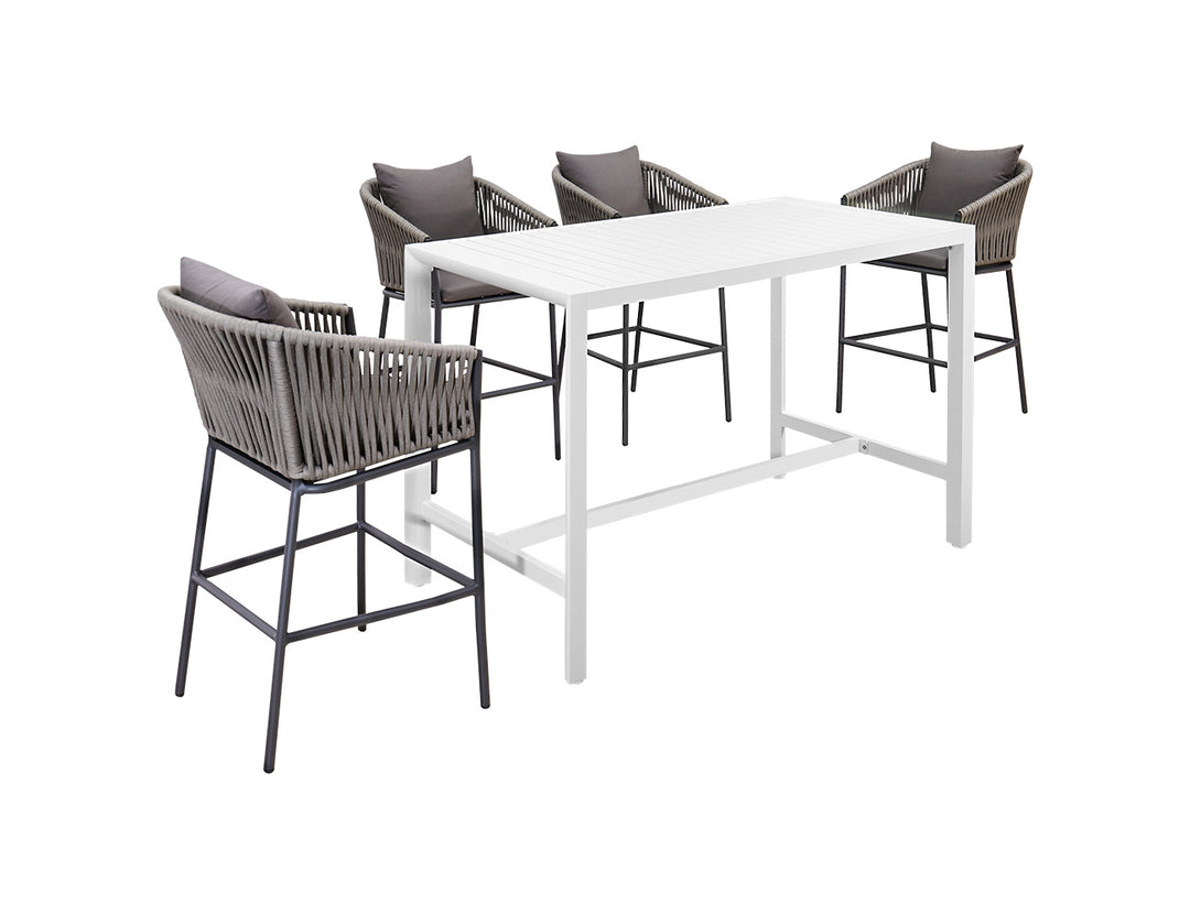 Stratus Outdoor Aluminium Bar Leaner Table Colour: Matte White size: 160cm