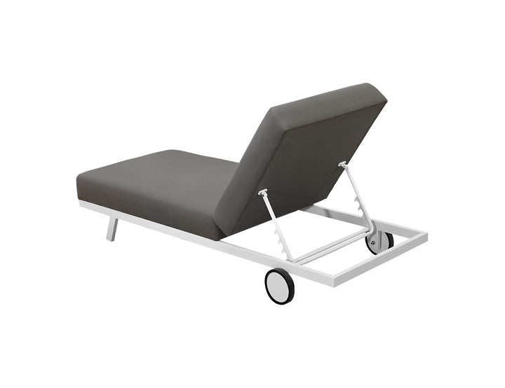 Plover Sunbrella Sun Lounger Colour: White Frame/ Taupe Fabric
