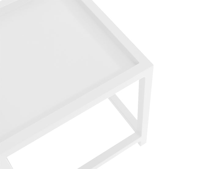 Florican Aluminium Outdoor Side Table Color: White