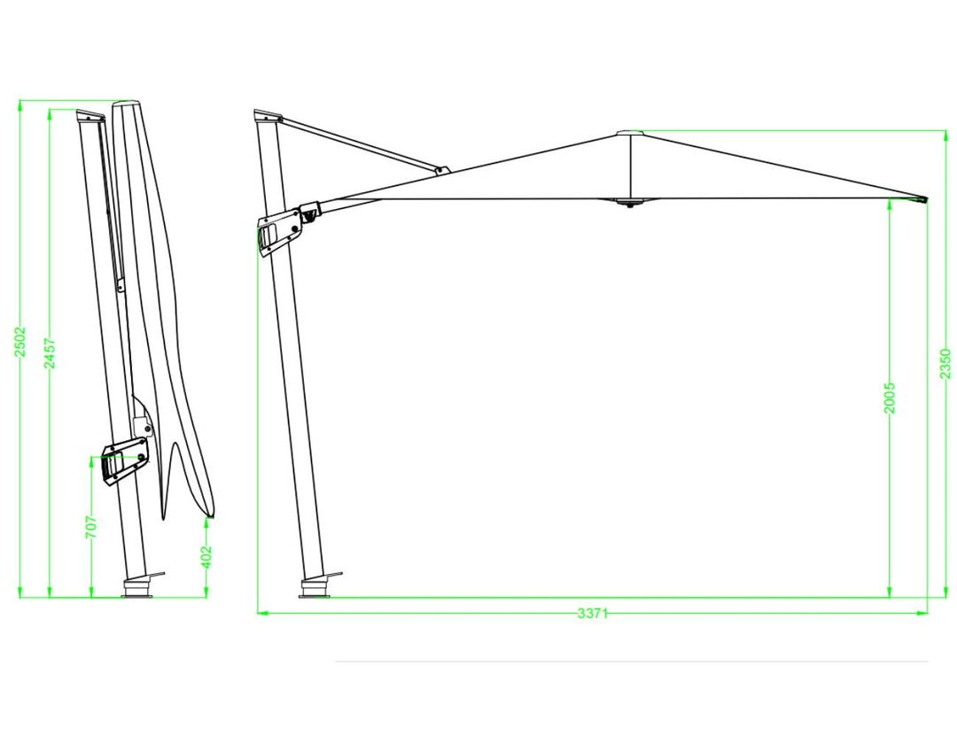 Agave 3m Square Cantilever Umbrella Colour: Taupe
