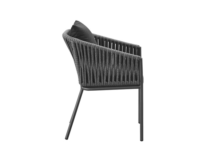 Kereru Aluminium and Rope Outdoor Dining Chair Colour: Grey