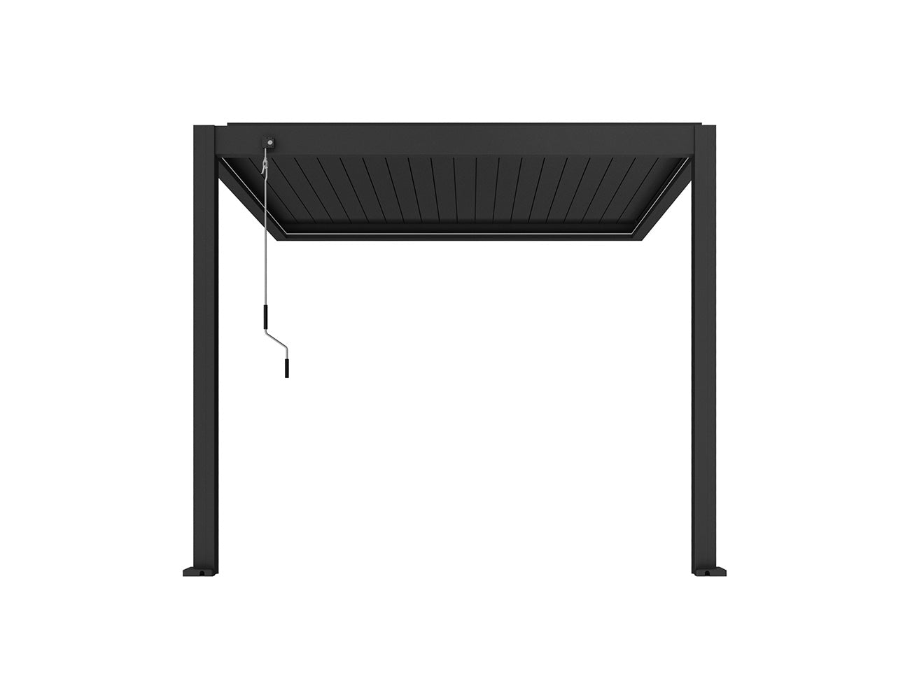 Caspian Manual Wall Mounted Louvre Roof Size: 3 x 2.9m Color: Black