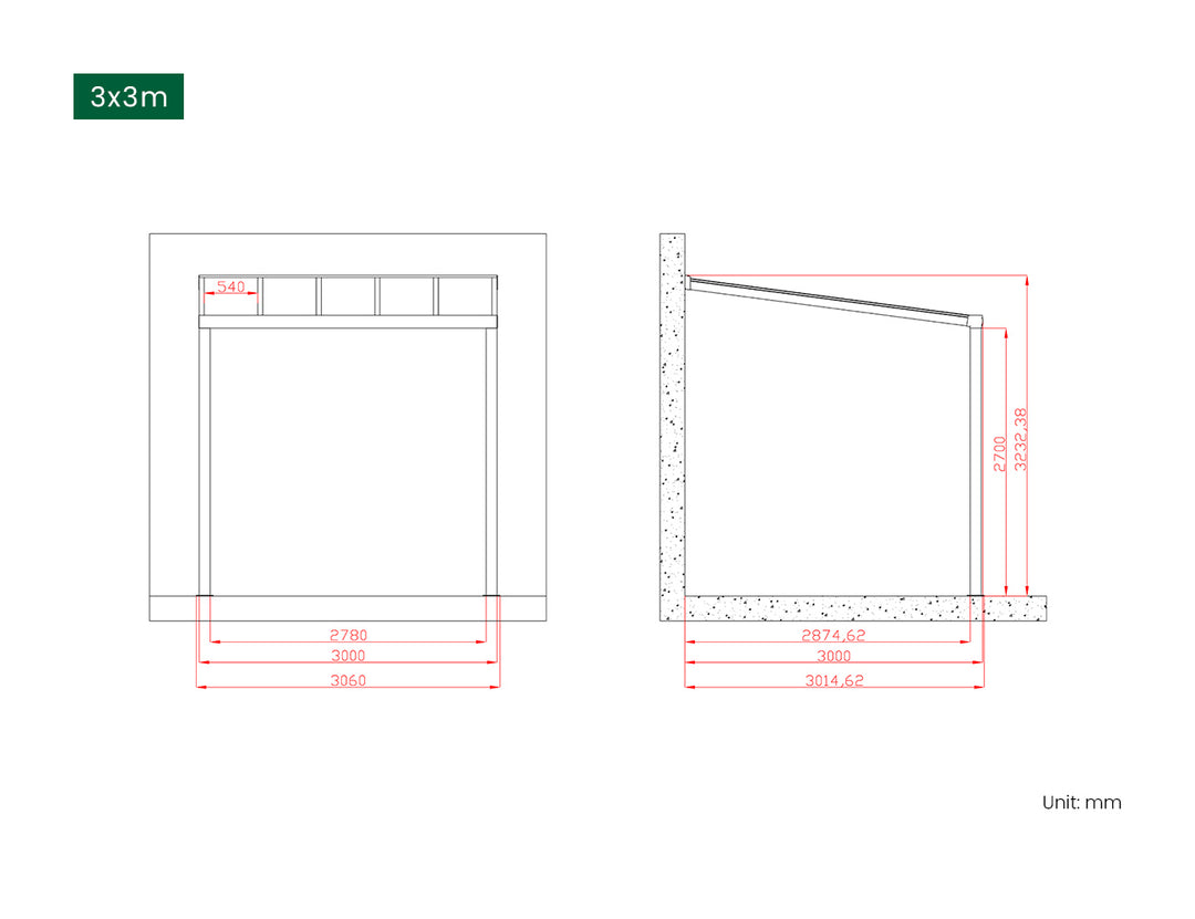 Coastal Patio Cover Collection Size: 3 x 3m Colour: White