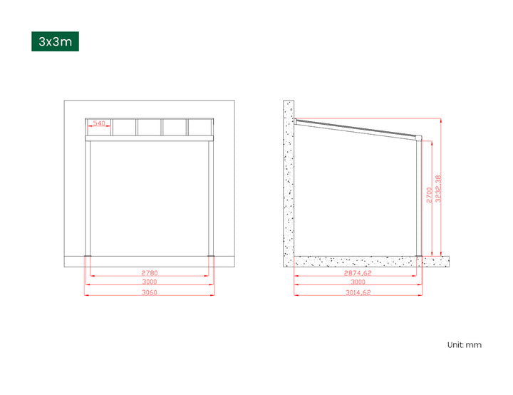 Coastal Patio Cover Collection Size: 3 x 3m Colour: White