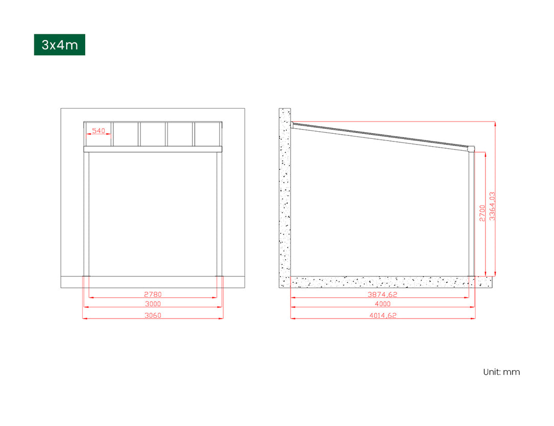 Coastal Patio Cover Collection Size: 3 x 3m Colour: White