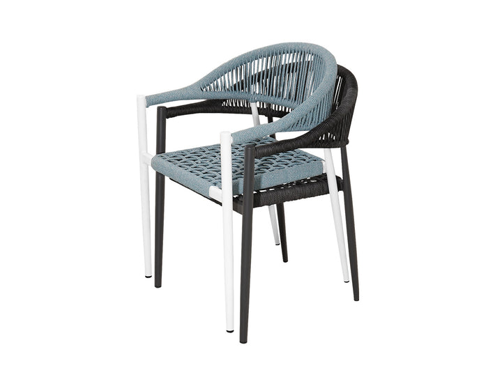 Magpie Aluminium And Rattan Dining chair Color: White
