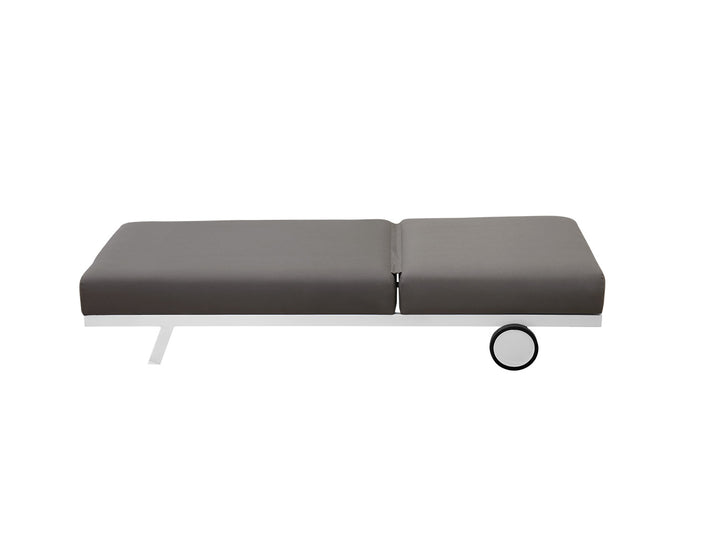 Plover Sunbrella Sun Lounger Colour: White Frame/ Taupe Fabric
