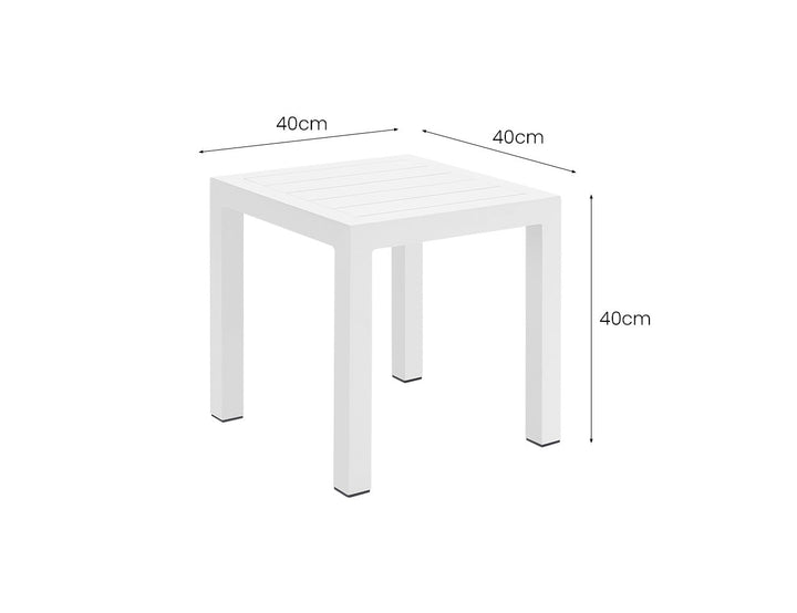 Heron Aluminium Outdoor Side Table Colour: GreyWhite