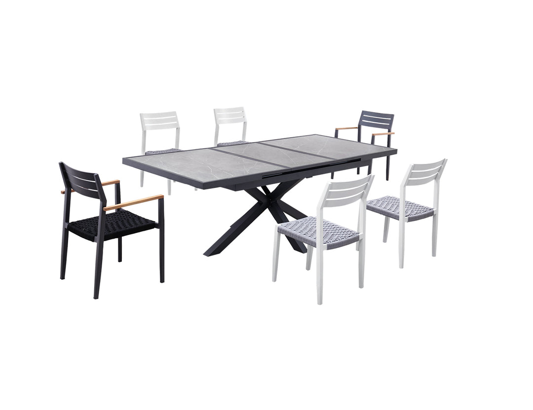 Ceramica Extendable Dining Table color: Dark Grey