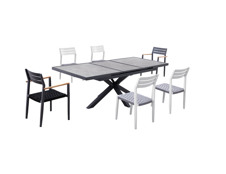 Ceramica Extendable Dining Table color: Dark Grey