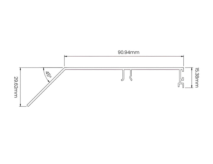 6m Tasman Integrated Beam to gutter flashing Color: Black