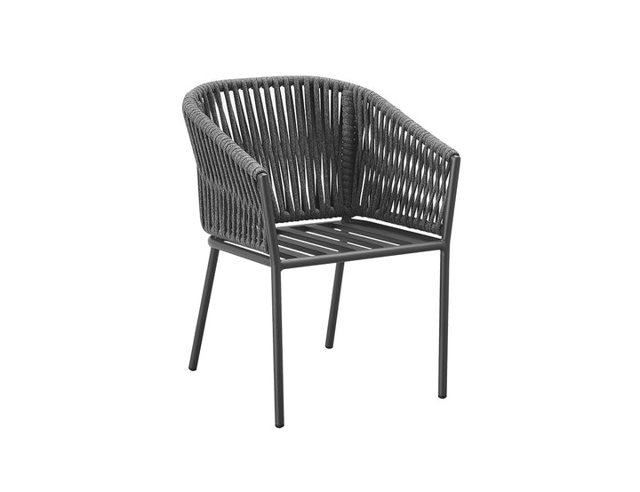 Kereru Aluminium and Rope Outdoor Dining Chair Colour: Grey