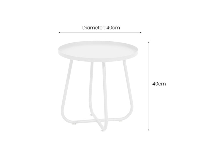 Petrel Aluminium Outdoor Side Table Color: White