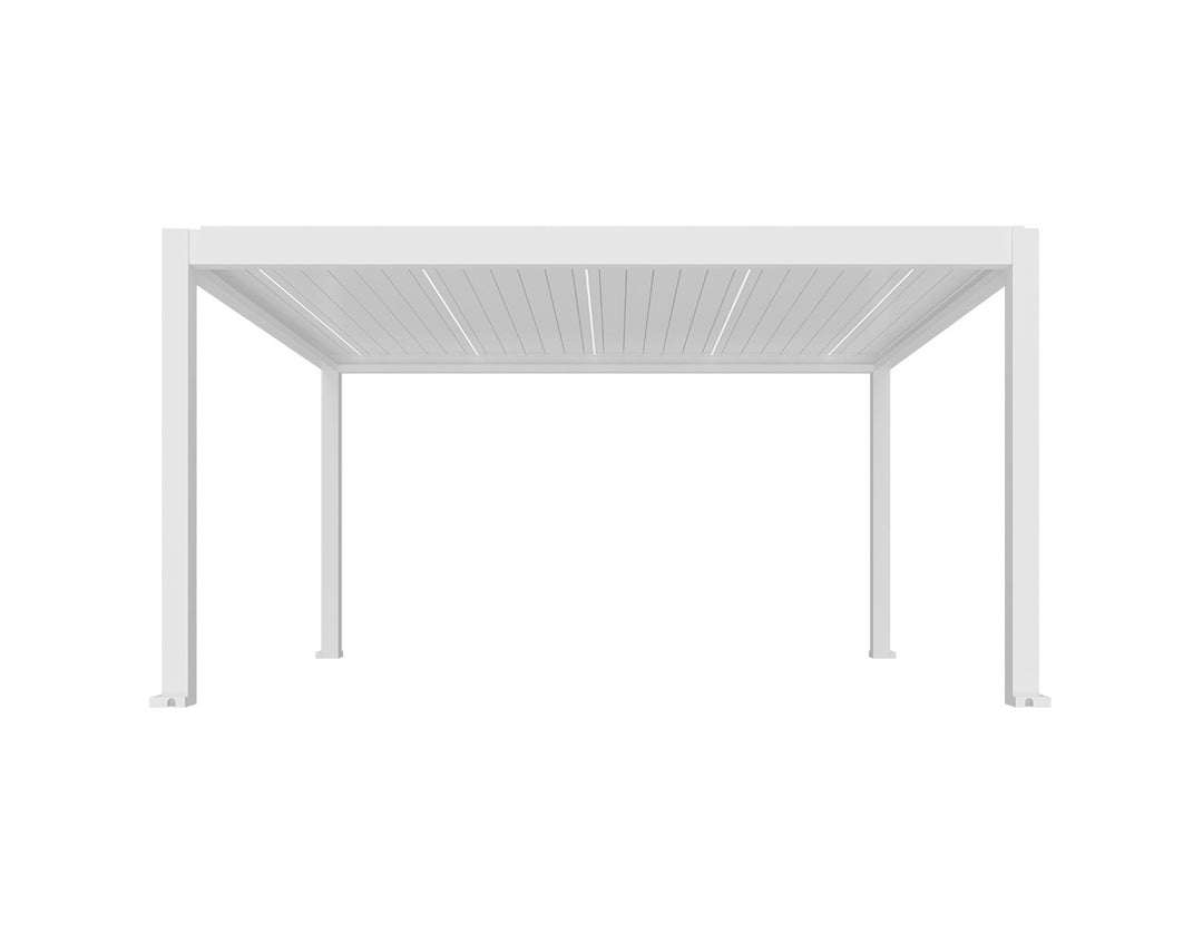 Tasman Motorised Freestanding Louvre Roof Aluminium Pergola Size: 5 x 3m Colour: White