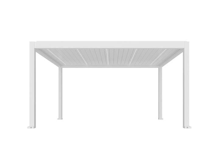 Tasman Motorised Freestanding Louvre Roof Aluminium Pergola Size: 5 x 3m Colour: White