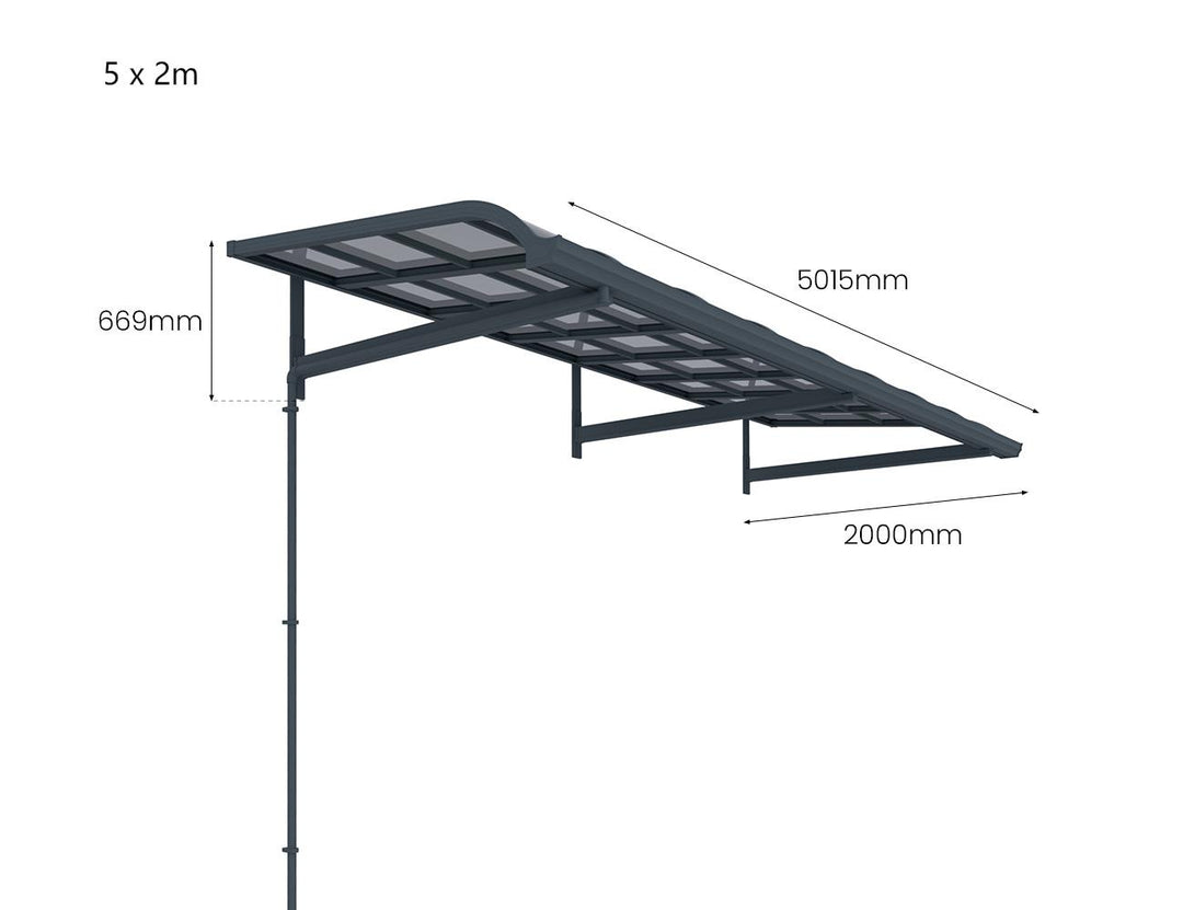 Country Window / Door Awning Canopy Collection Size: 2x1.5m Color: Grey