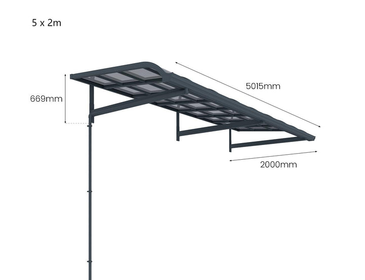 Country Window / Door Awning Canopy Collection Size: 2x1.5m Color: Grey